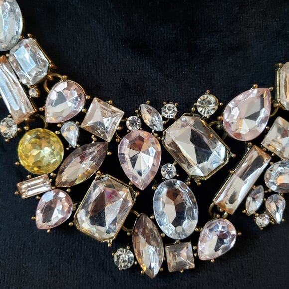 Sugarfix Women Multi Shaped Crystal Statement Collar Necklace with Lobster Clasp - Picture 4 of 7